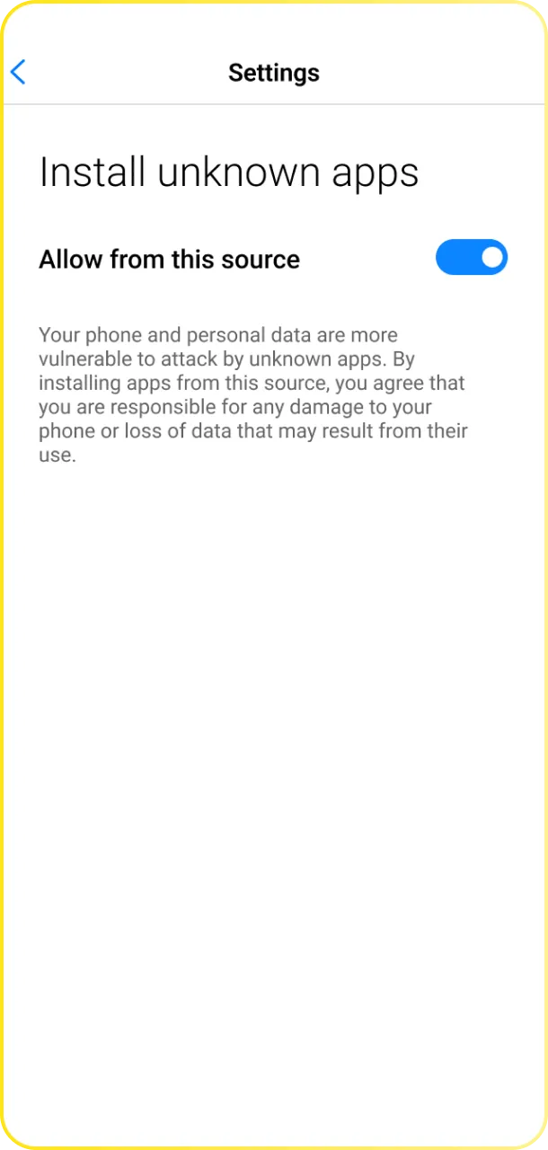 Access your security settings and allow installation from unknown sources for the Babu88 app.