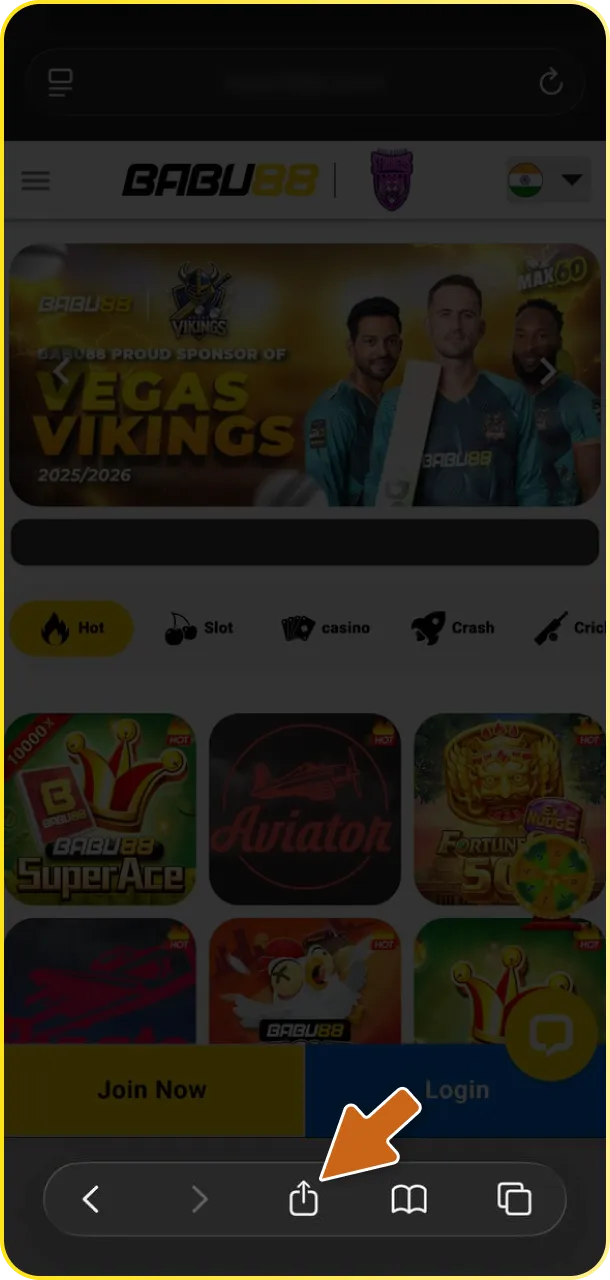 Navigate your browser settings and open the share menu to save the platform.