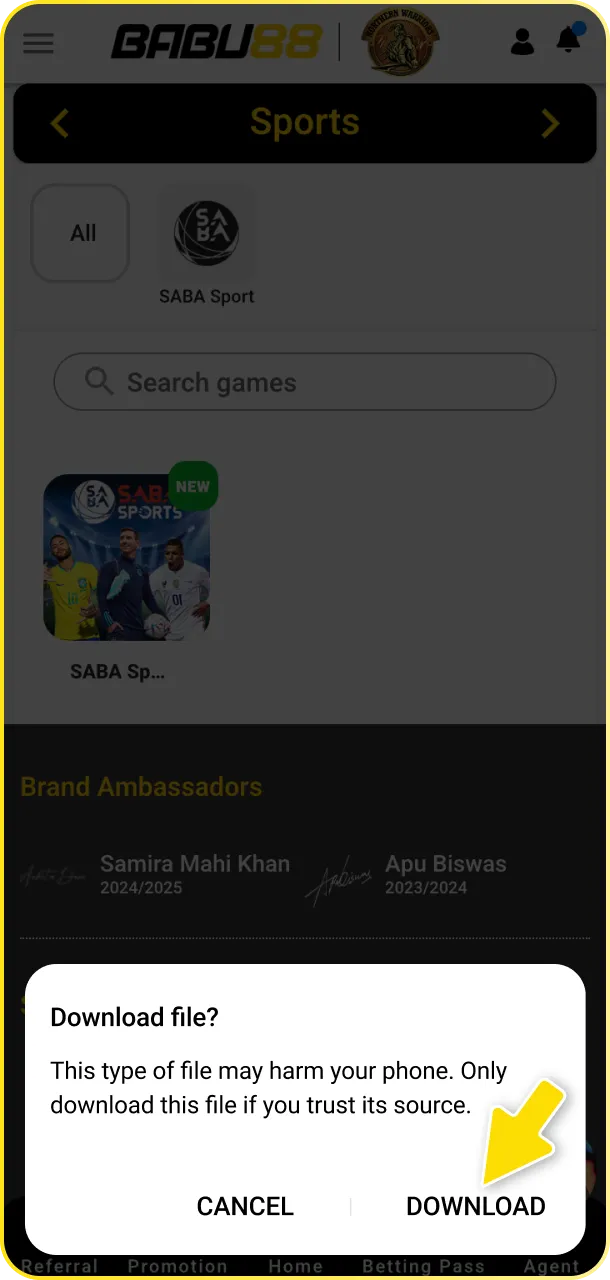 Install the Babu88 app for Android to enjoy mobile basketball betting.