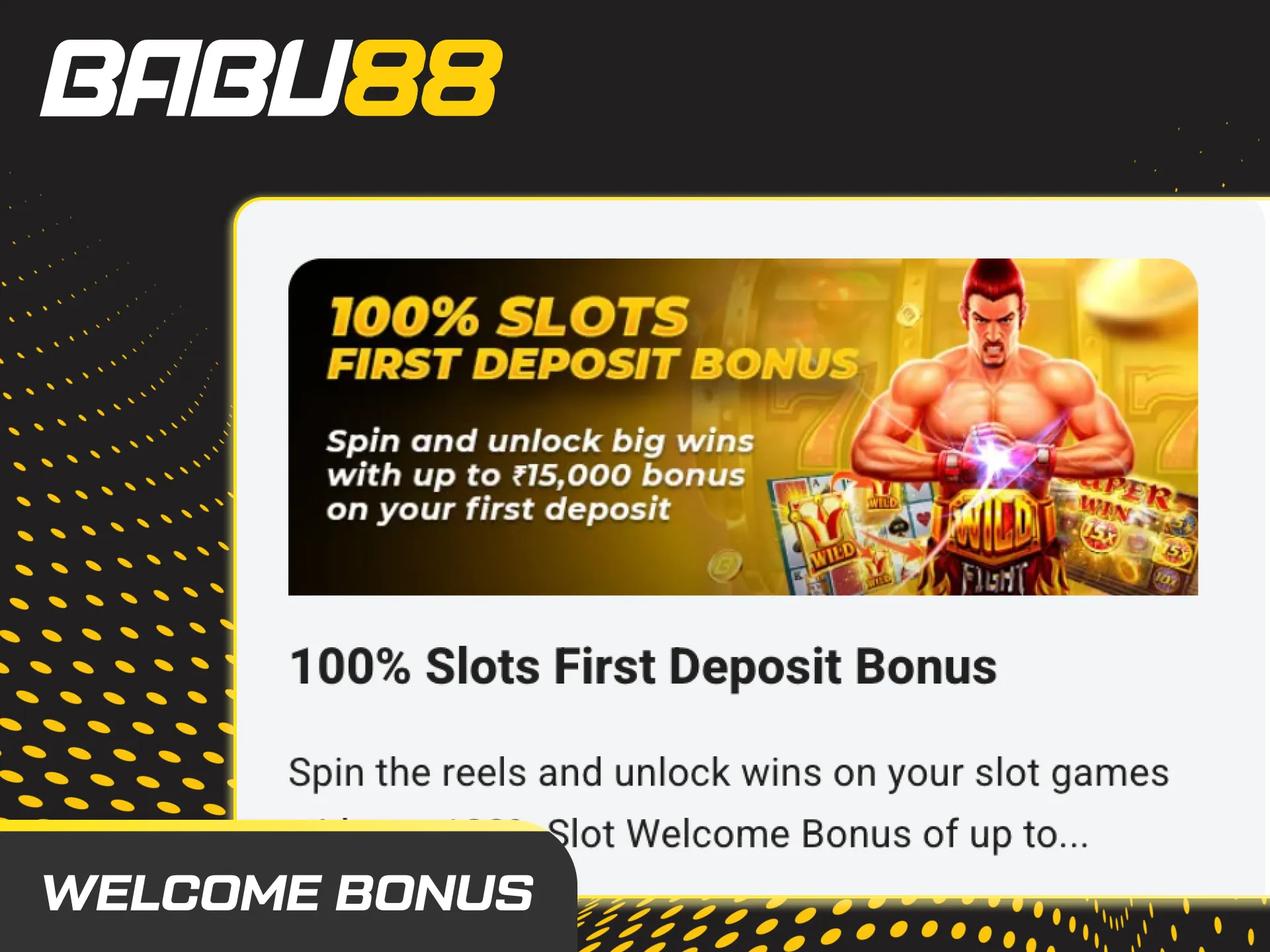 Babu88 casino welcome bonus: 100% up to ₹12,000 first deposit. 35x in 7 days. Min ₹500. T&Cs apply.