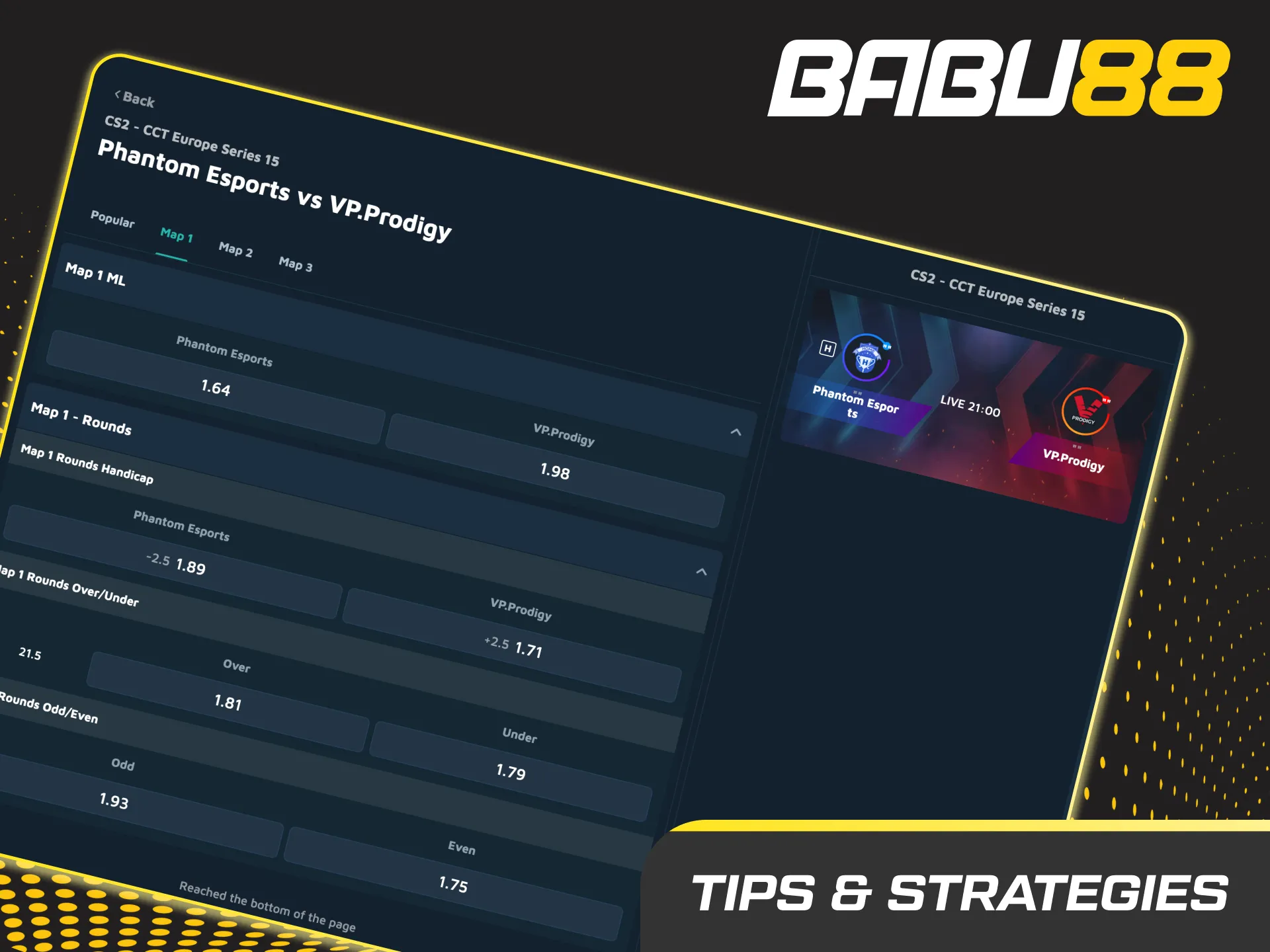 Infographic: Babu88 CS2 betting tips—bankroll, map pool, roster changes, pre-match vs live, line shopping, record-keeping.