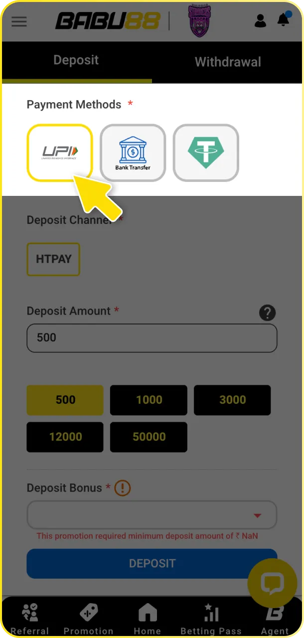 Navigate to the cashier and choose your payment method from the available Indian providers.