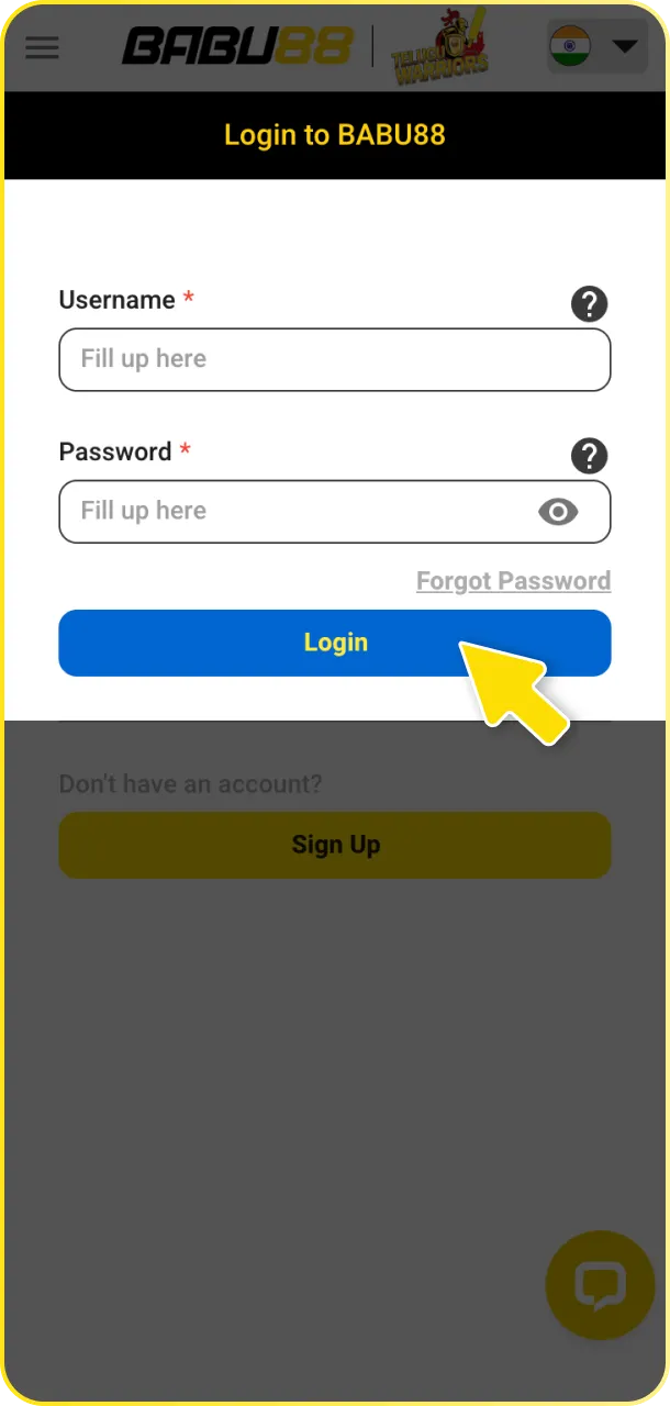 Use your credentials to sign in on the official site or app to access the Babu88 deposit section.