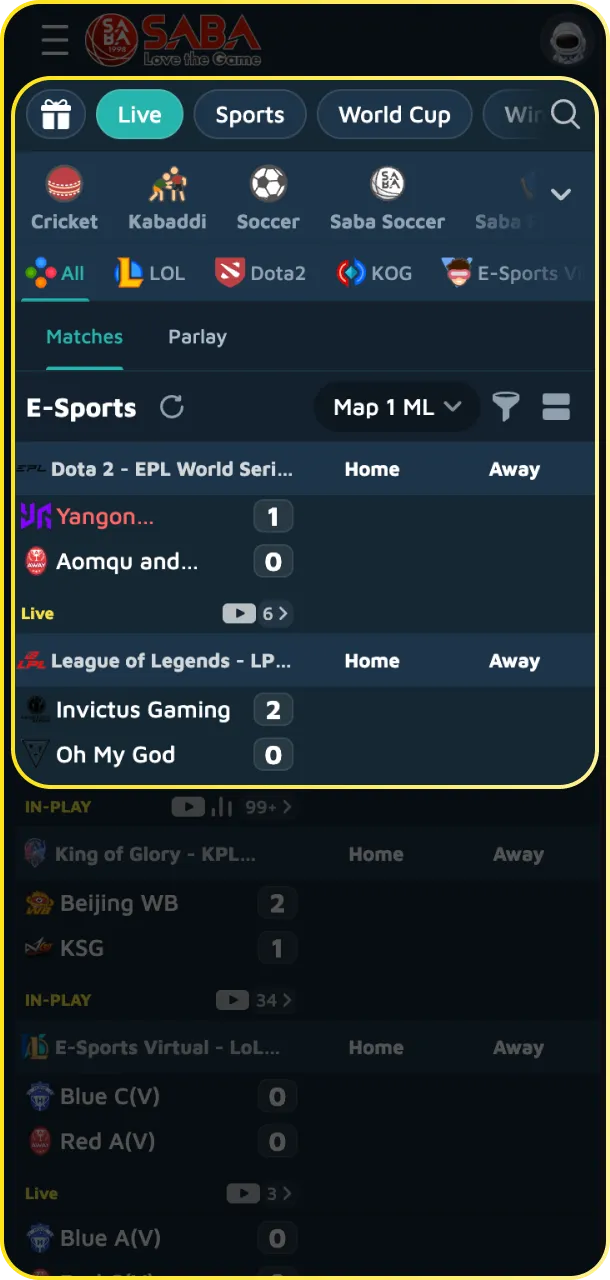 Find esports tournaments and matches easily on the Babu88 official app.