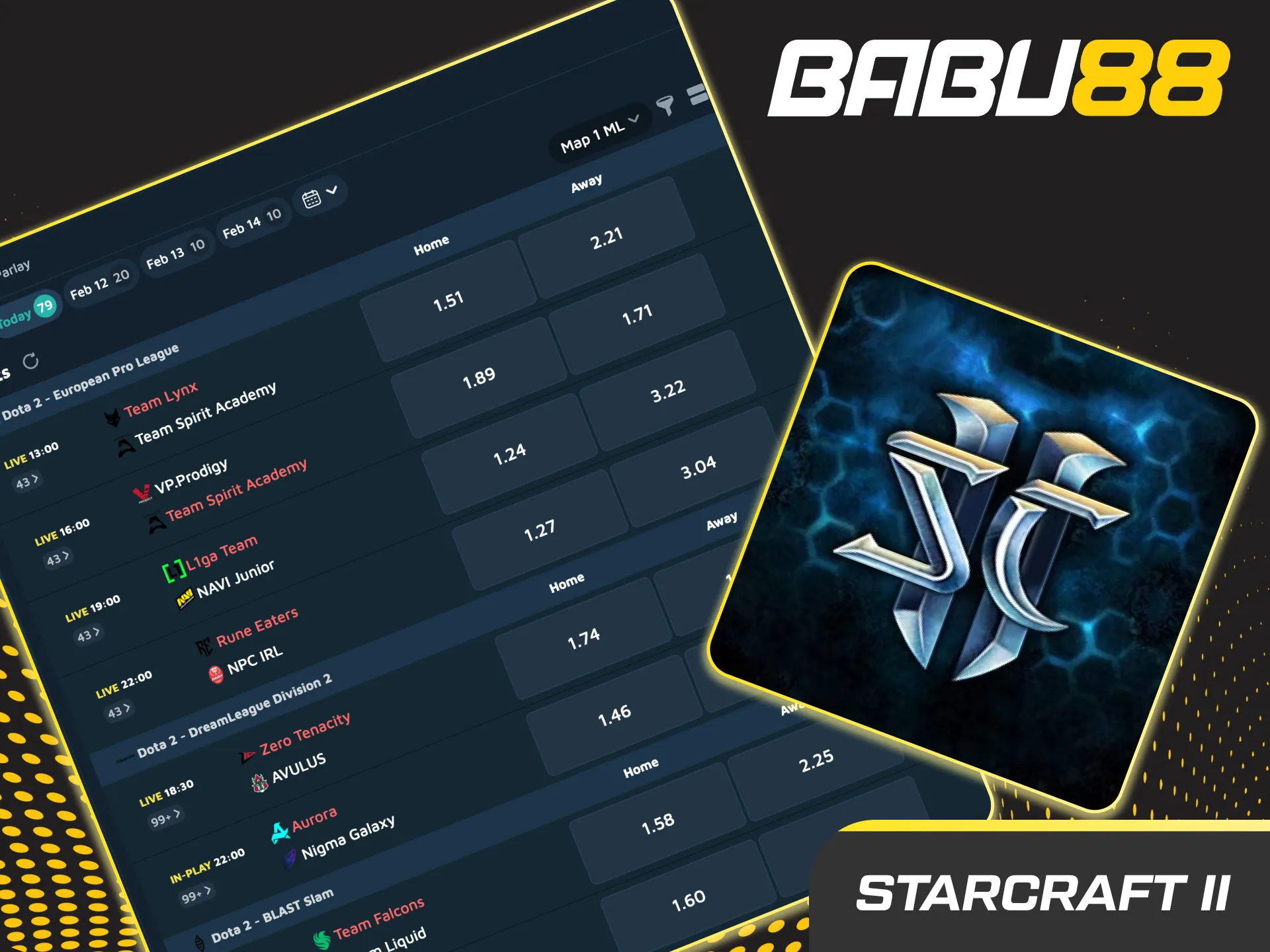 StarCraft II 1v1 esports betting markets and major events: GSL, IEM Katowice, ESL/DreamHack, TSL, HomeStory Cup.