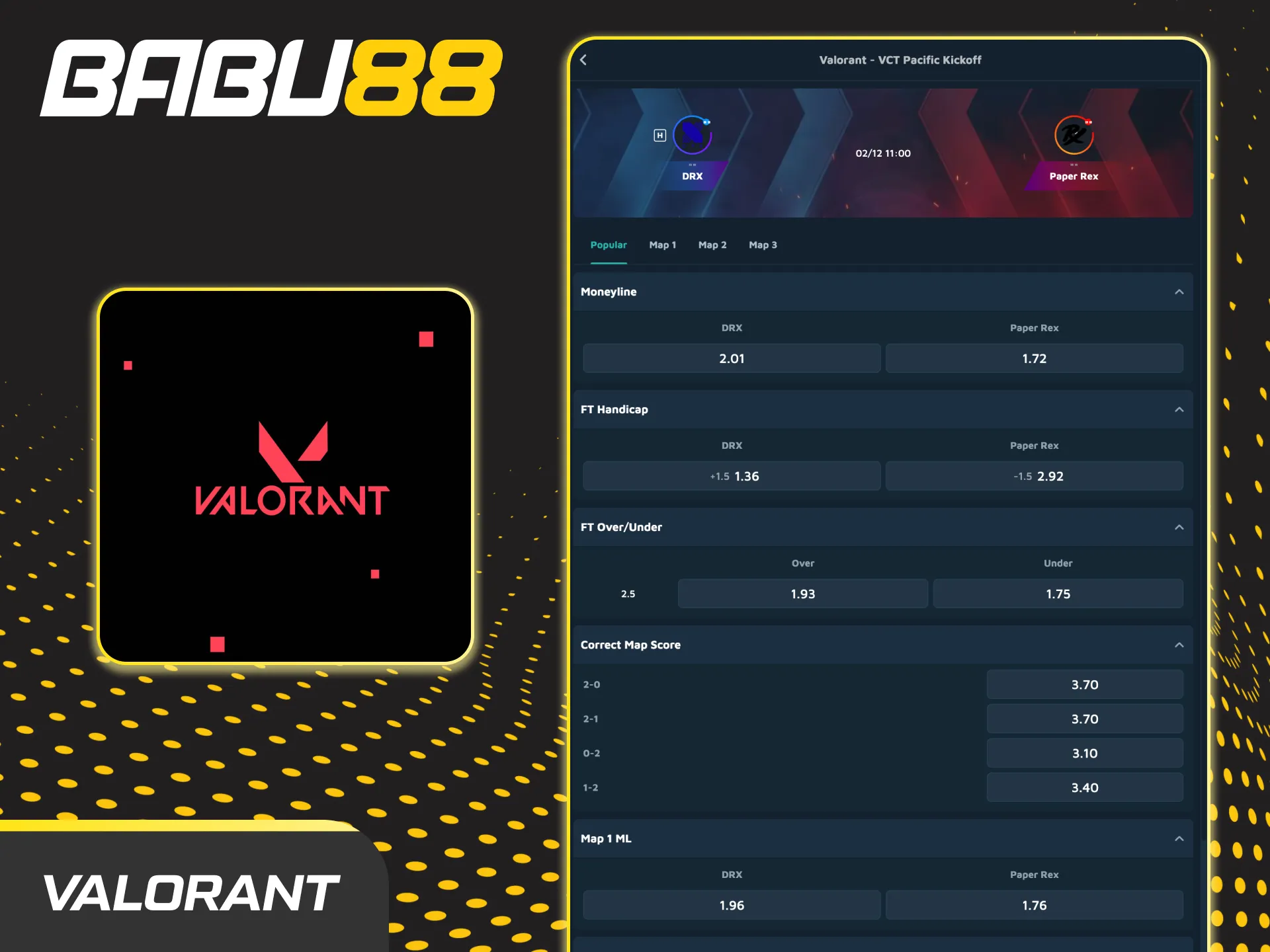 Valorant esports betting: tactical shooter with agents, best-of series, markets for match, maps, rounds; major VCT events.