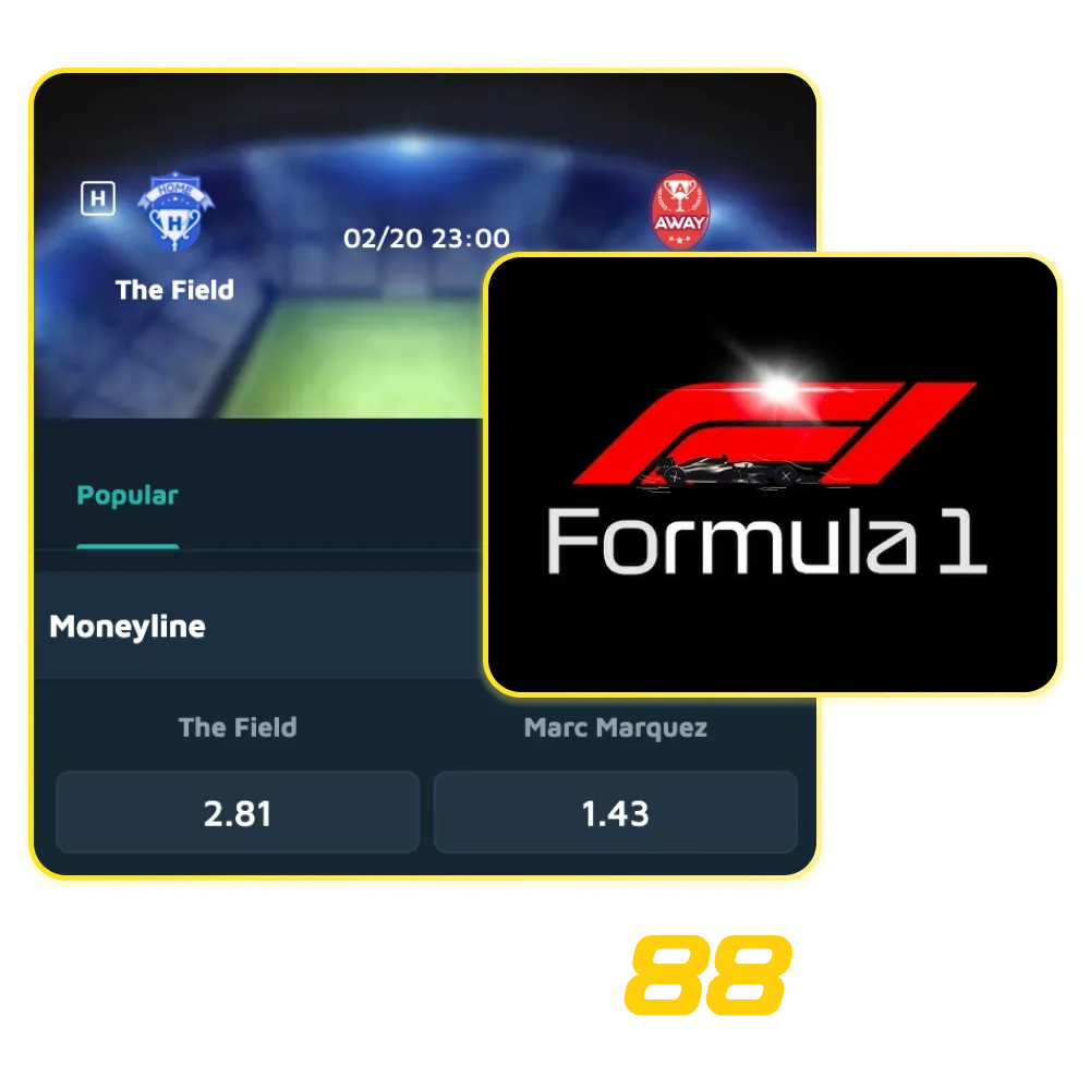 Babu88 F1 betting page in India with Grand Prix odds, live in-play markets, early cash out, and a welcome bonus.