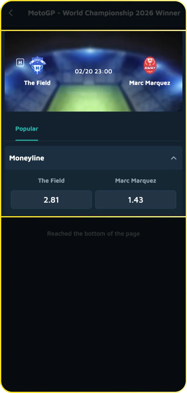 Add selections to the bet slip and enter your stake for Formula 1.