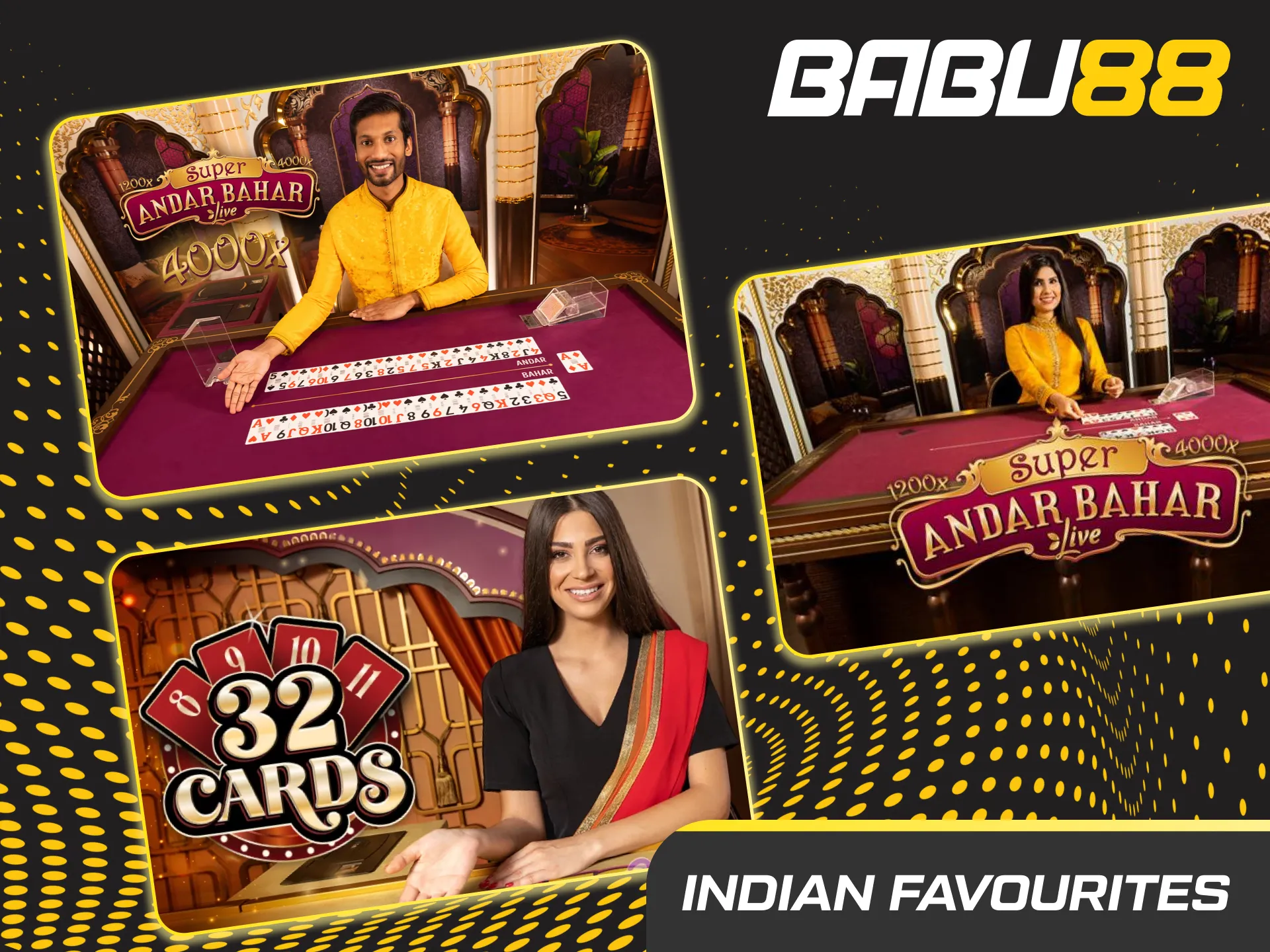 Play Indian favourites like Teen Patti and Andar Bahar at Babu88.