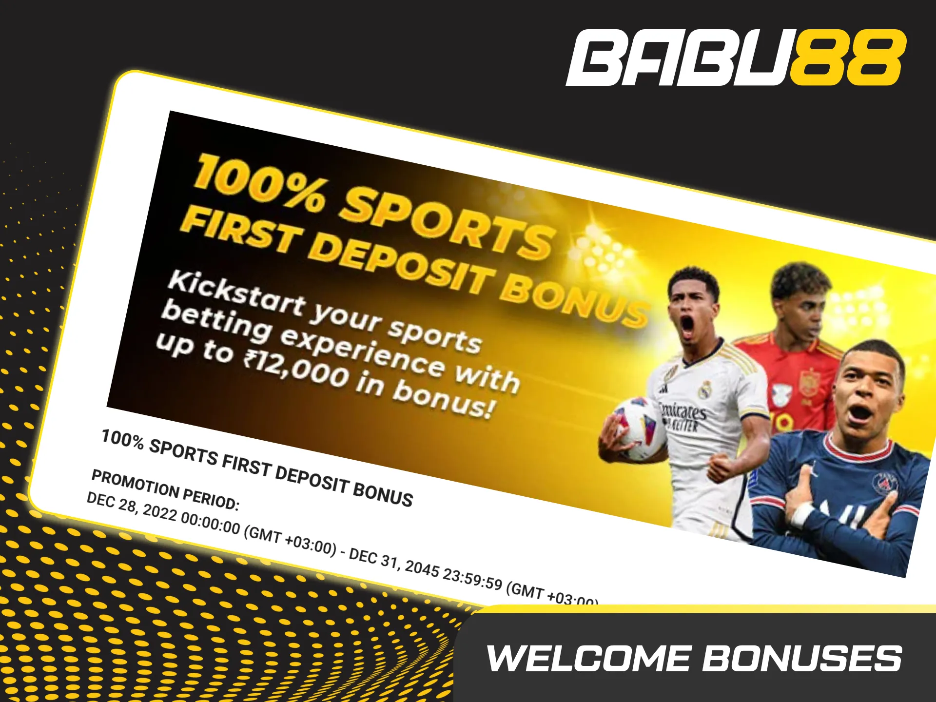Babu88 India welcome bonus promo: 100% up to ₹12,000 for League of Legends betting, with simple steps to claim.