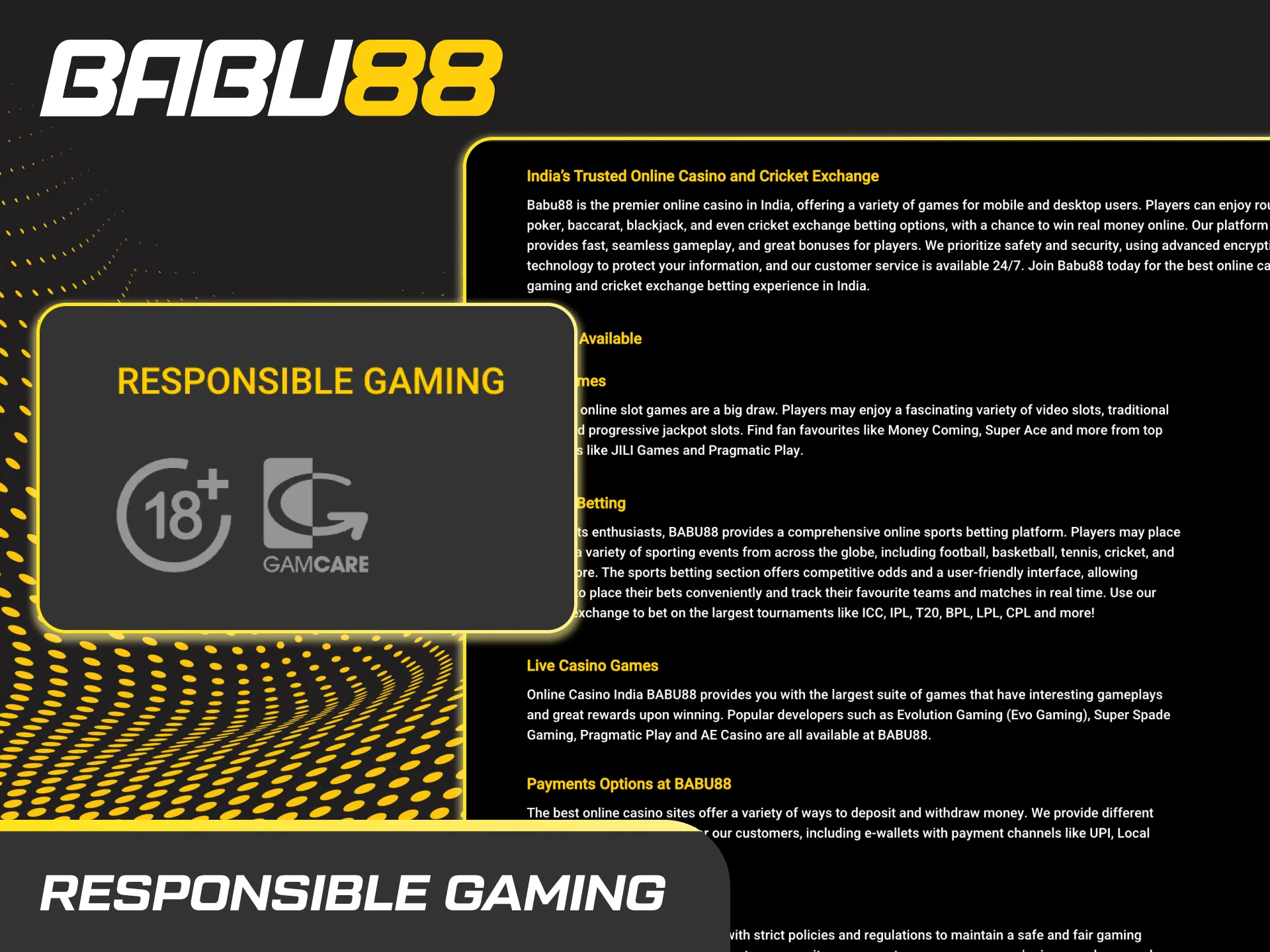 Responsible Gaming tips: set limits, take breaks, avoid chasing losses, keep account secure, seek help if needed.