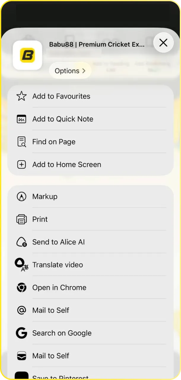 Add the shortcut to your home screen for quick access to Babu88 MMA.