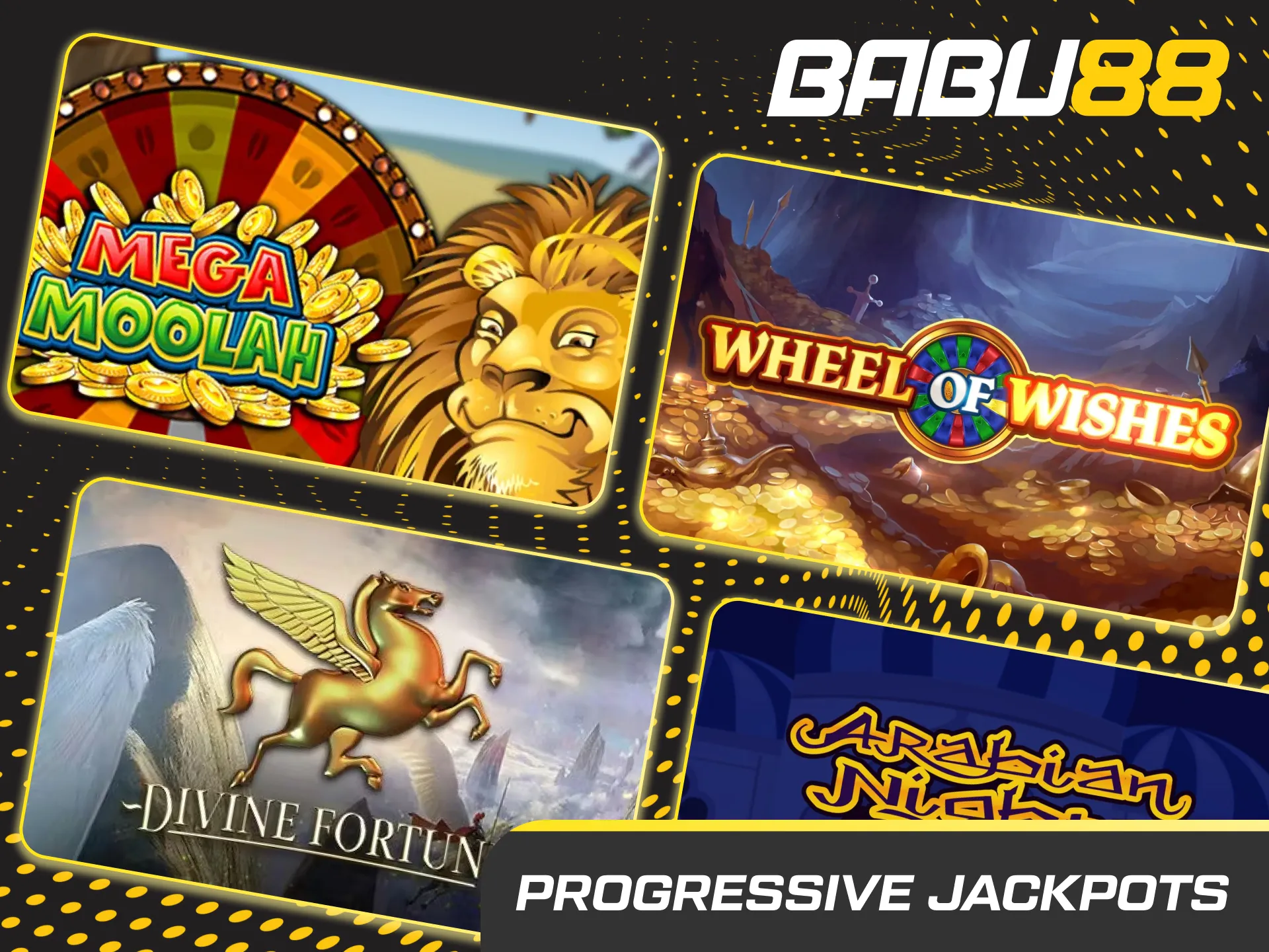 Aim for life-changing prizes in the progressive jackpots section at Babu88.