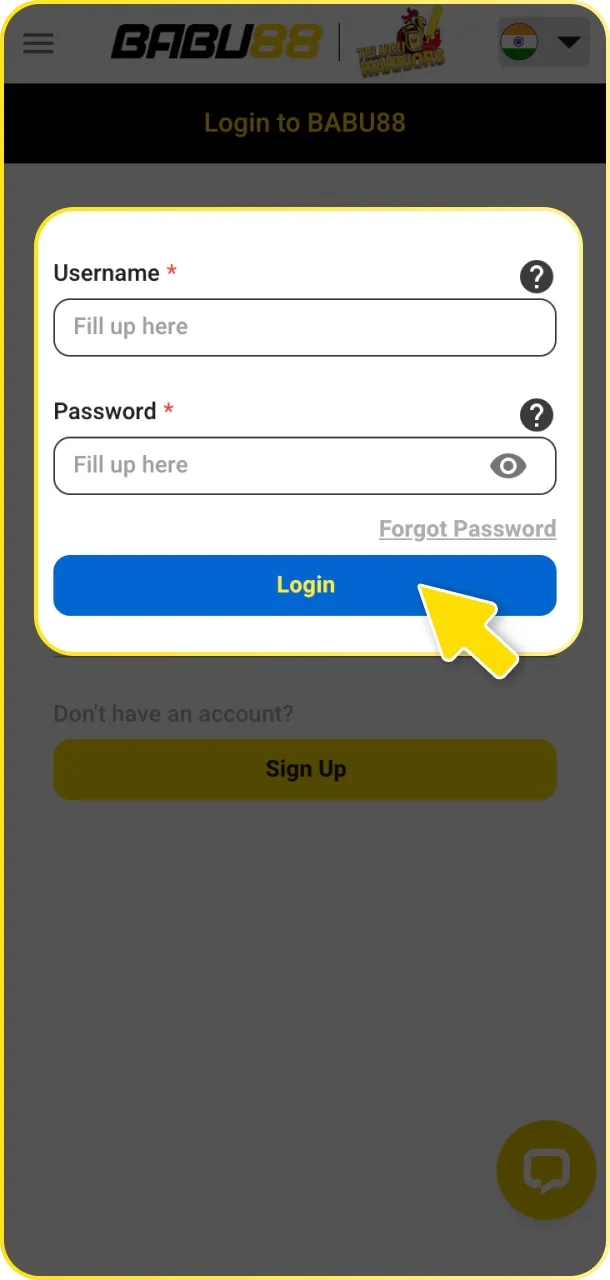 Sign in on the official site or app to start your Babu88 withdrawal.