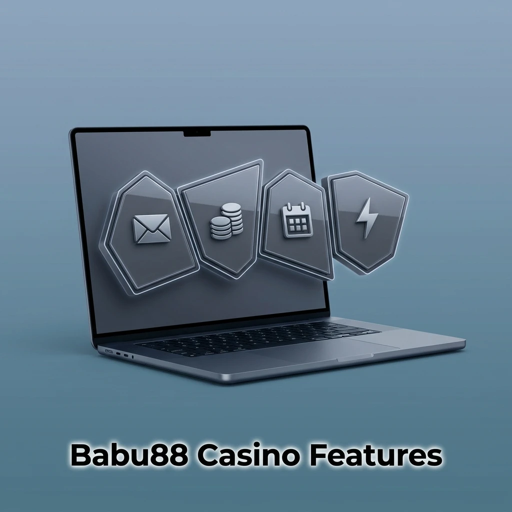 Babu88 Casino features including local payments, mobile app, wide game selection, fast withdrawals, and 24/7 support