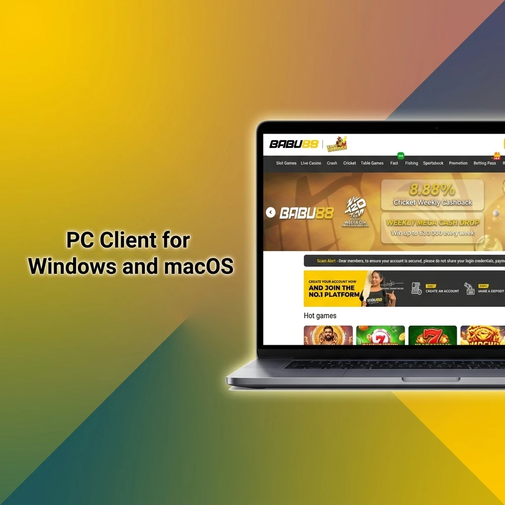 Babu88 desktop browser access on Windows and macOS for betting and casino games without app installation
