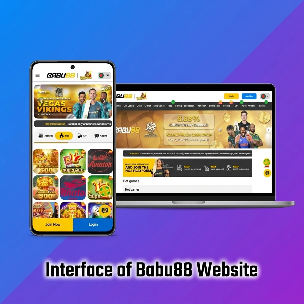 Babu88 website interface showing top navigation bar with Sports, Live Betting, Casino, and Promotions menu options