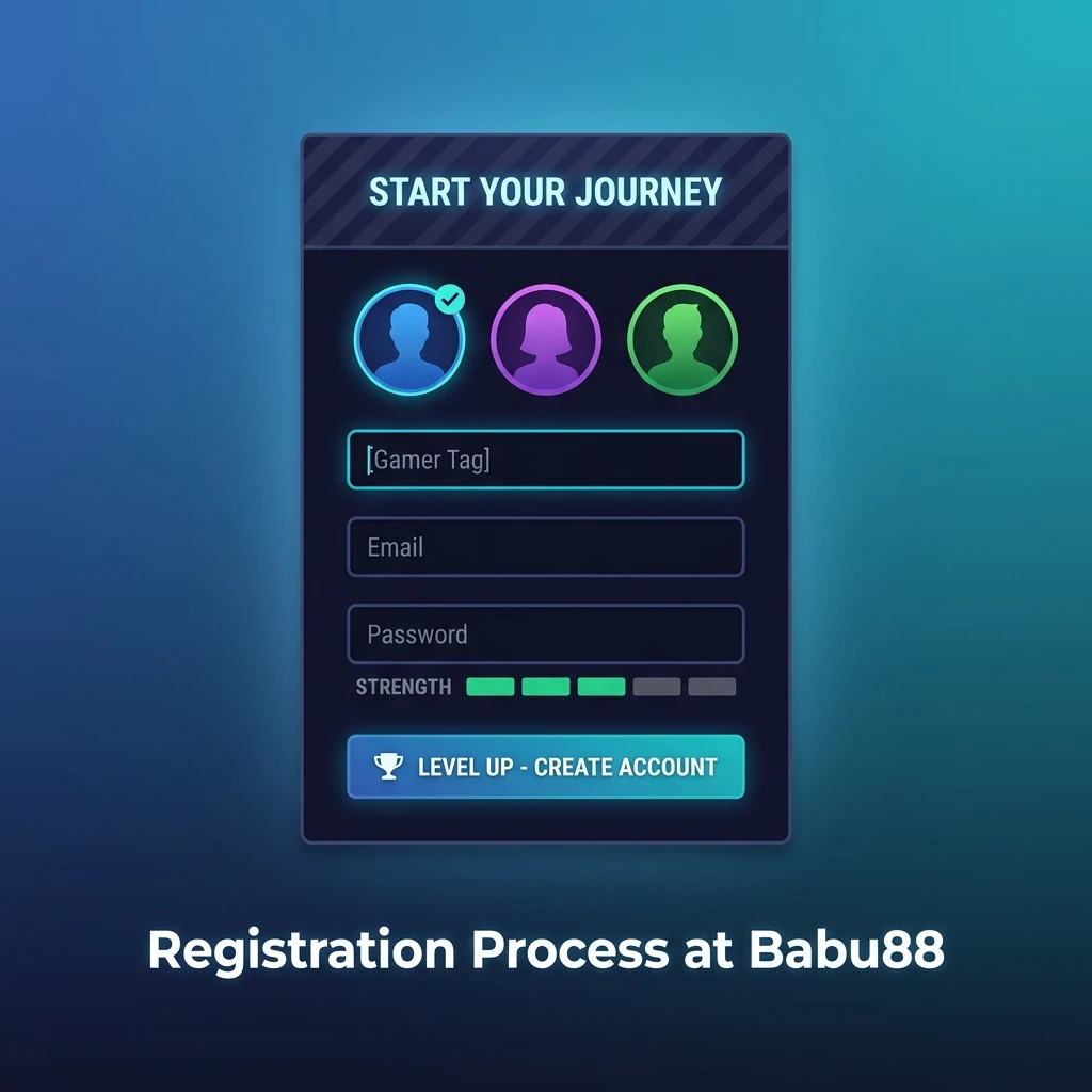 Babu88 registration process steps showing sign-up form for sports betting and casino access in India
